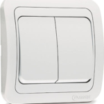 Makel Mimoza Χωνευτός Διακόπτης Τοίχου για Έλεγχο Φωτισμού με Πλαίσιο και Δύο Πλήκτρα Λευκός
